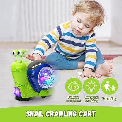 Tummy Time Crawling Snail Toy with Lights & Music