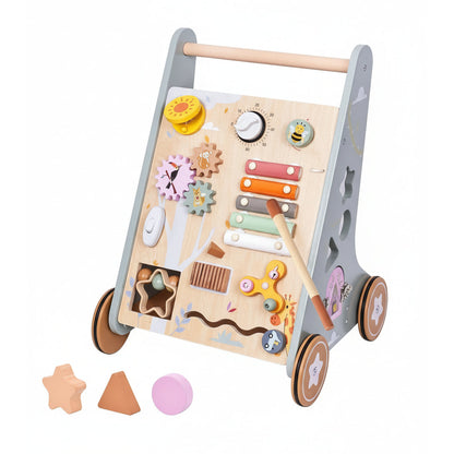 Premium Wooden Baby Activity Walker – Montessori Push Toy for Early Learning & First Steps