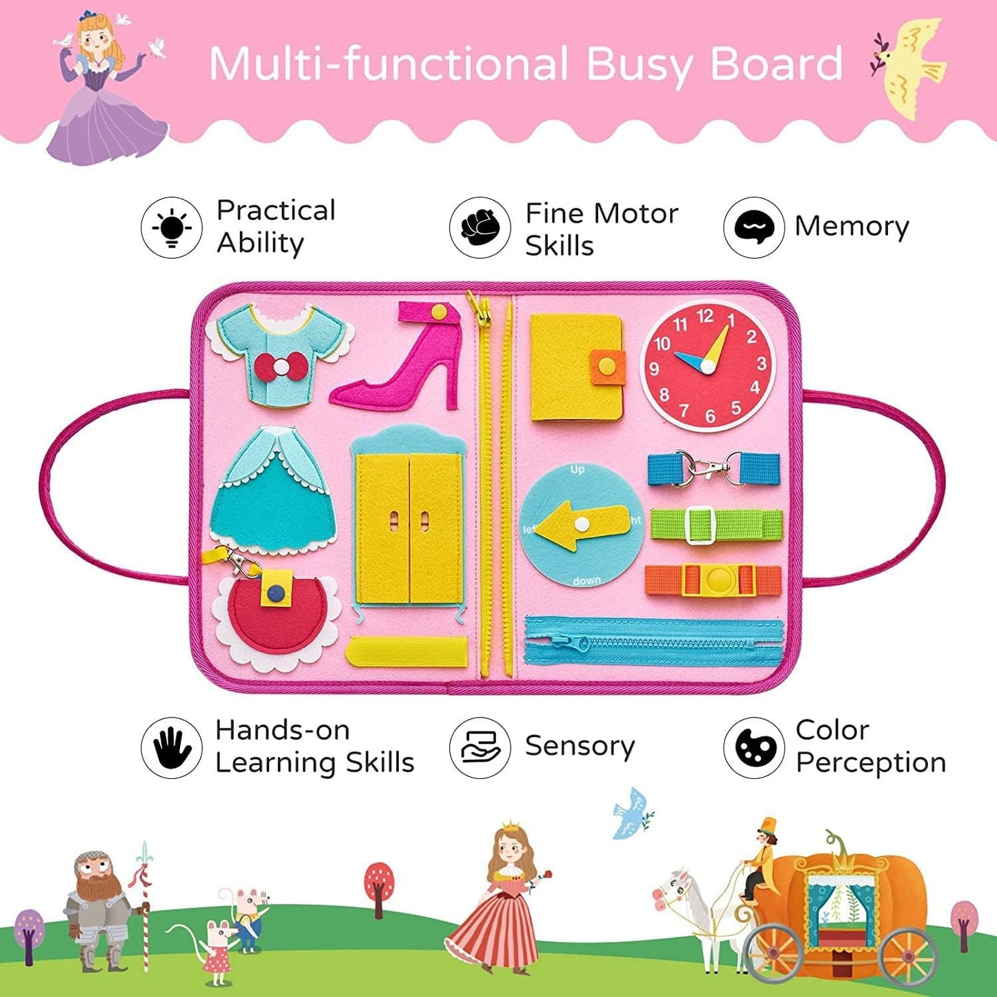 Montessori Busy Book for Toddlers - 10 Interactive Activity Pages