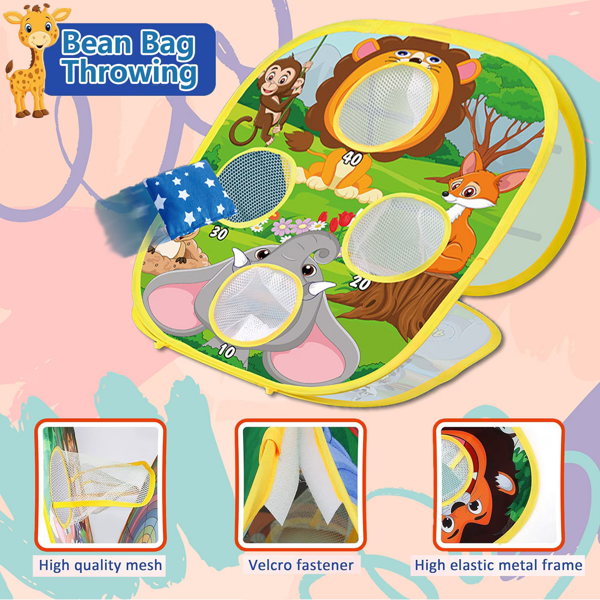 Zoo Animals Tossing Game Toy Set for Outdoor & Indoor