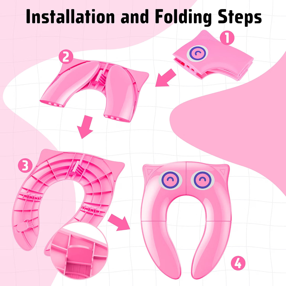 Maliton Foldable Travel Potty Training Seat for Toddlers