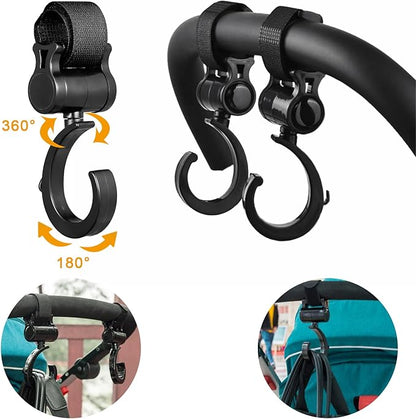 360° Rotating Stroller Hook Clips (Set of 2)