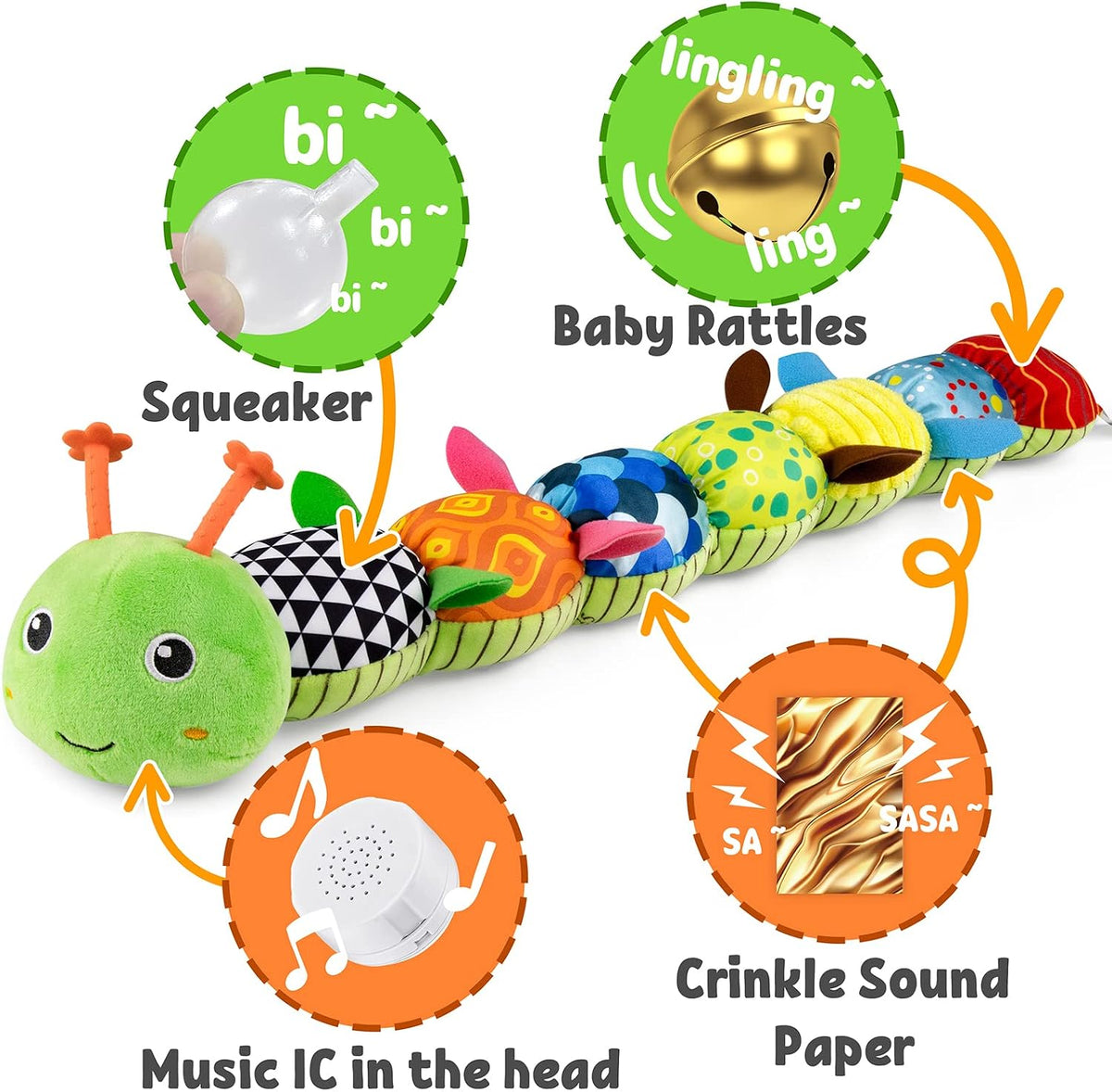 Musical Caterpillar Infant Toys Plush Stuffed Animals
