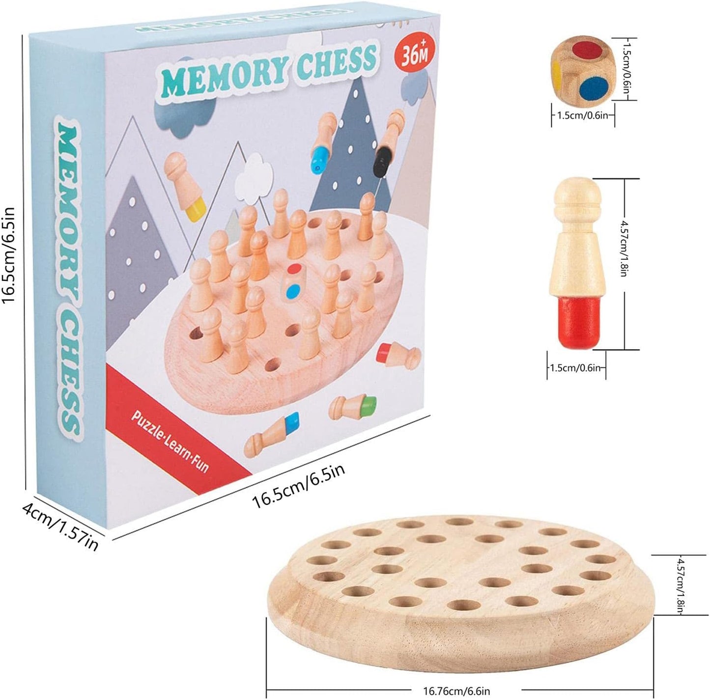 Wooden Memory Match Stick Chess Game