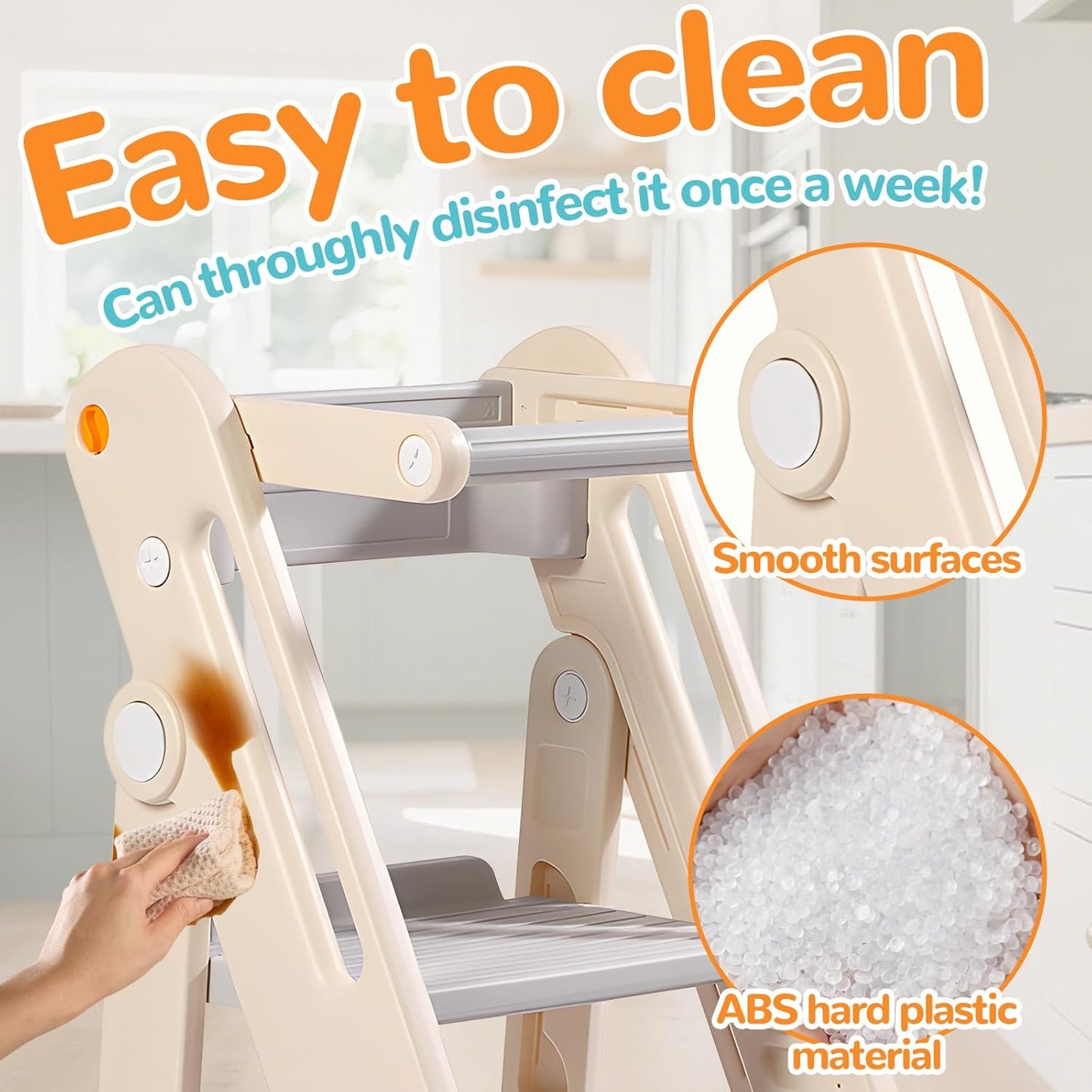 3 Adjustable Heights Montessori Toddler Standing Tower
