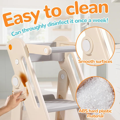 3 Adjustable Heights Montessori Toddler Standing Tower