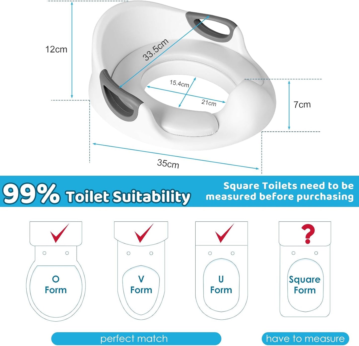 Toddler Potty Training Seat with Handles – Non-Slip