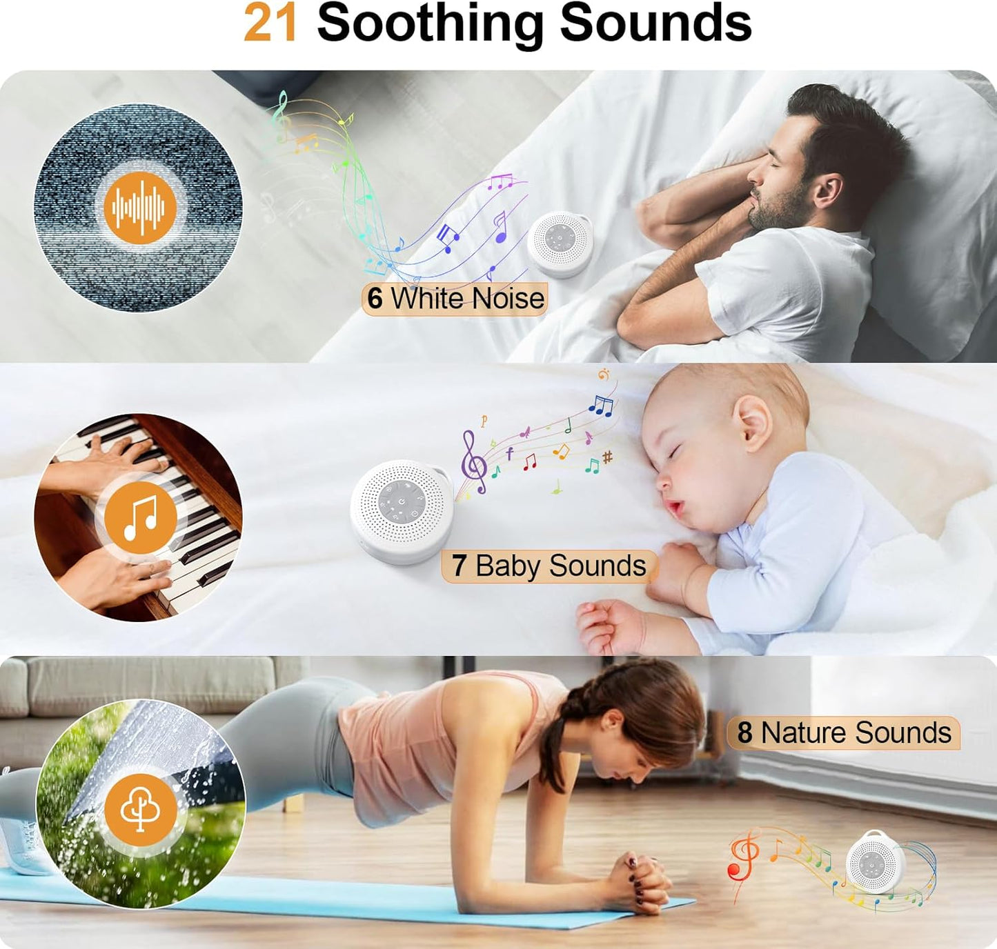 White Noise Machine Baby with 21 Soothing Sound