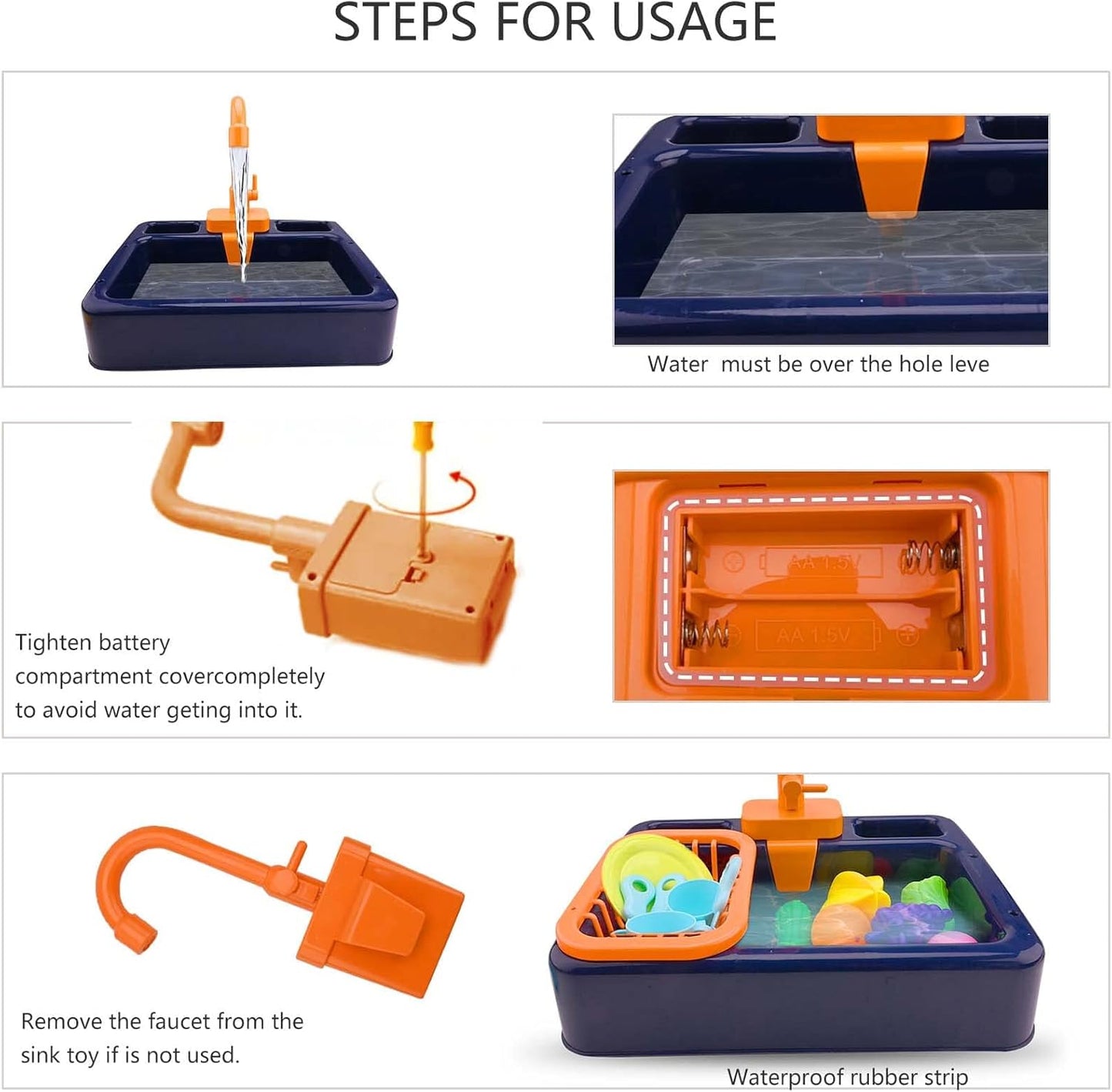 Kids Kitchen Toy Set – Real Sink with Water Circulation