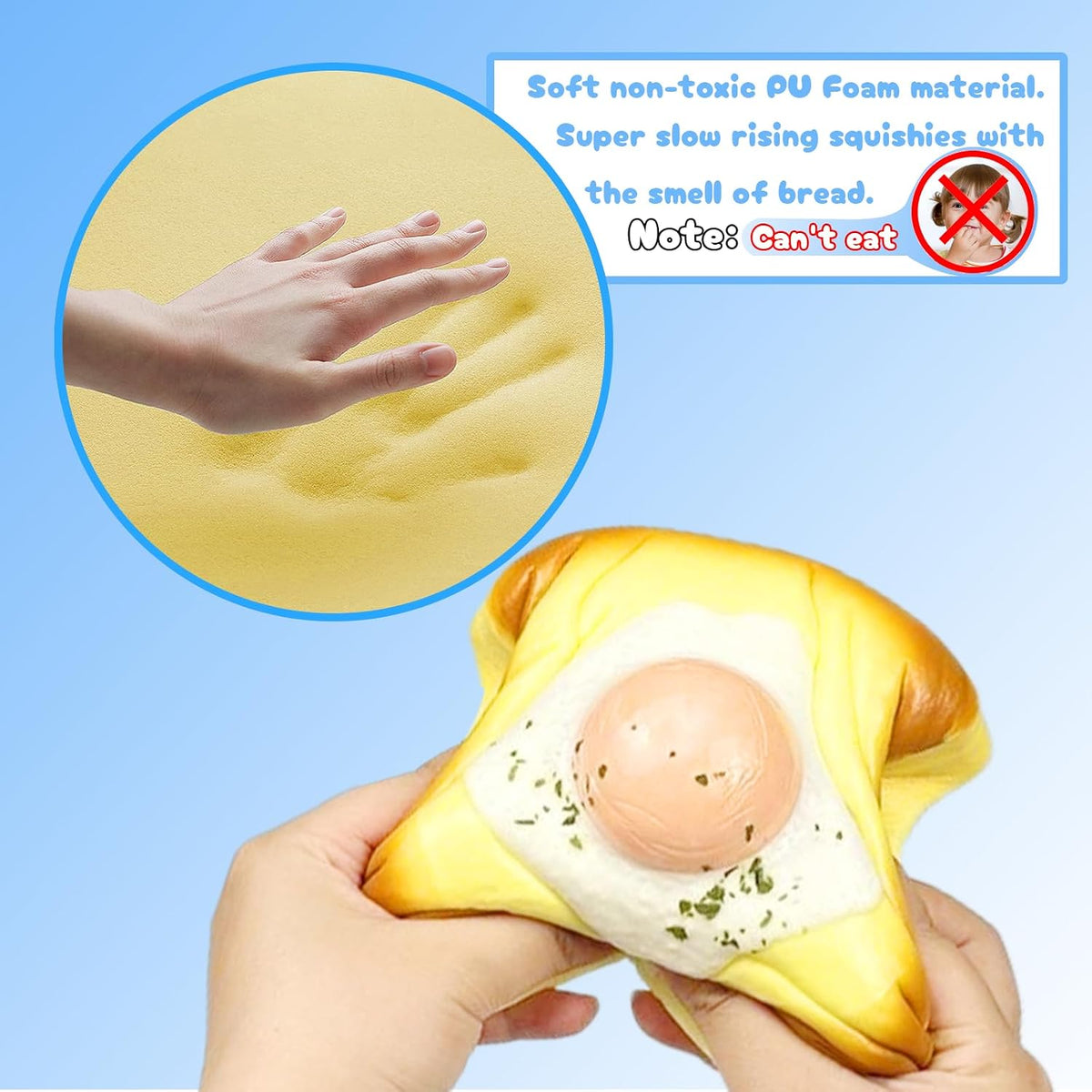 Egg Toast Squishies Super Soft Slow Rising