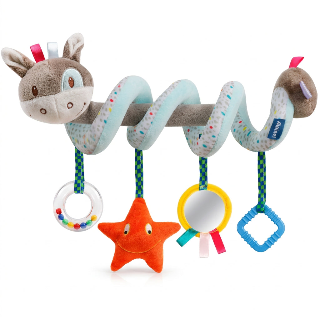 Spiral Plush Crib Toy – Hanging Rattle