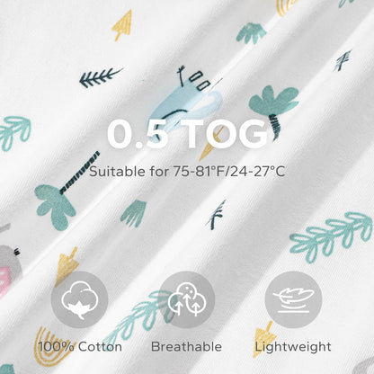 Summer Baby Sleeping Bags – 0.5 TOG, 100% Cotton (2-Pack)