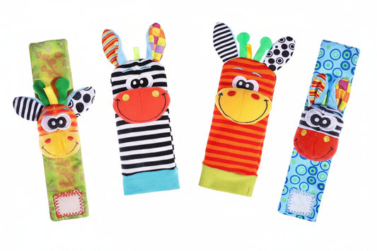Wrist Rattle & Foot Finder Socks Set – 4 Pcs