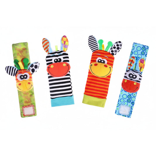 Wrist Rattle & Foot Finder Socks Set – 4 Pcs