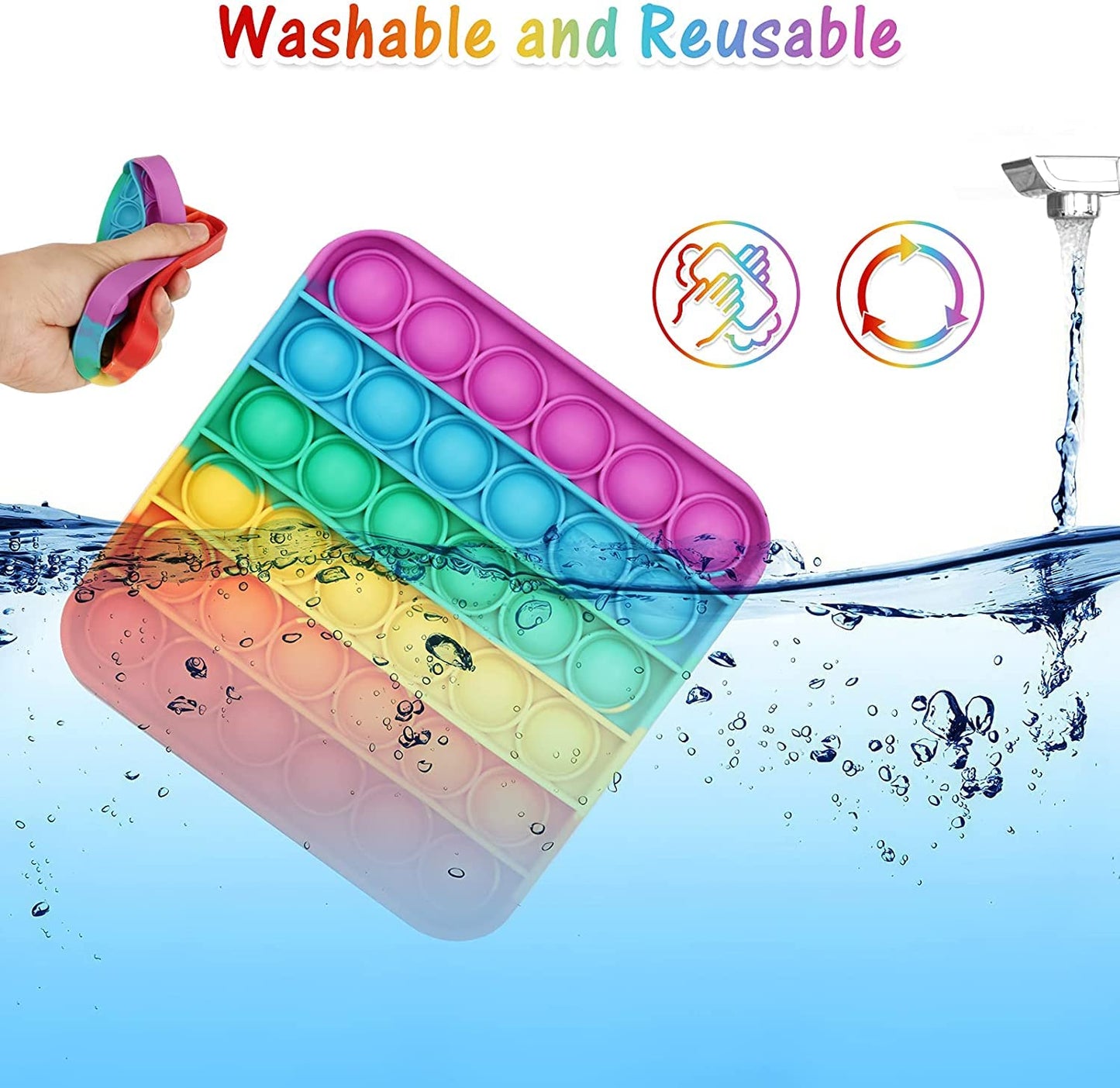 4 Pack Rainbow Pop it Fidget Toy