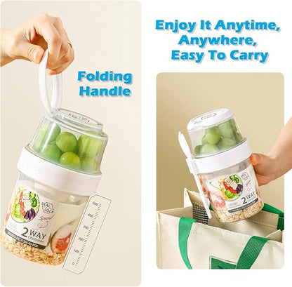 Leakproof Kids Food Container – 2-Layer with Spoon & Handle