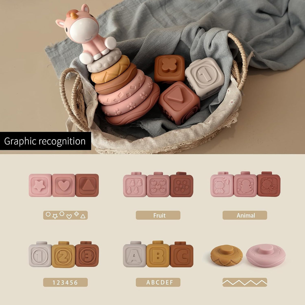 12-Pieces Soft Stacking Toy Set