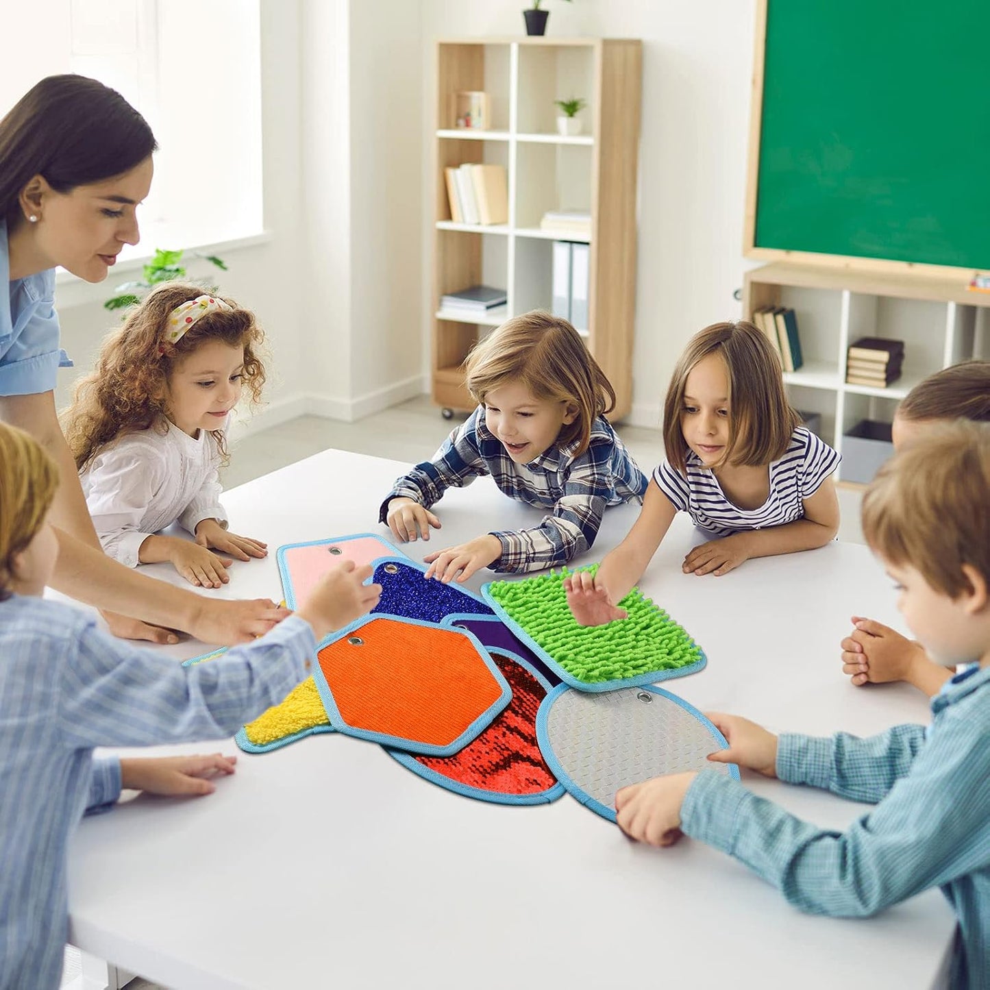 8 Set Sensory Mats Assorted Textured  Floor Tiles Educational Tactile Toys for Activity