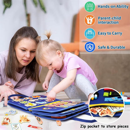 Montessori Busy Book for Toddlers - 10 Interactive Activity Pages