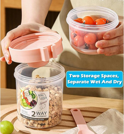 Leakproof Kids Food Container – 2-Layer with Spoon & Handle