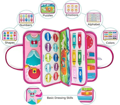 Montessori Busy Book for Toddlers - 10 Interactive Activity Pages