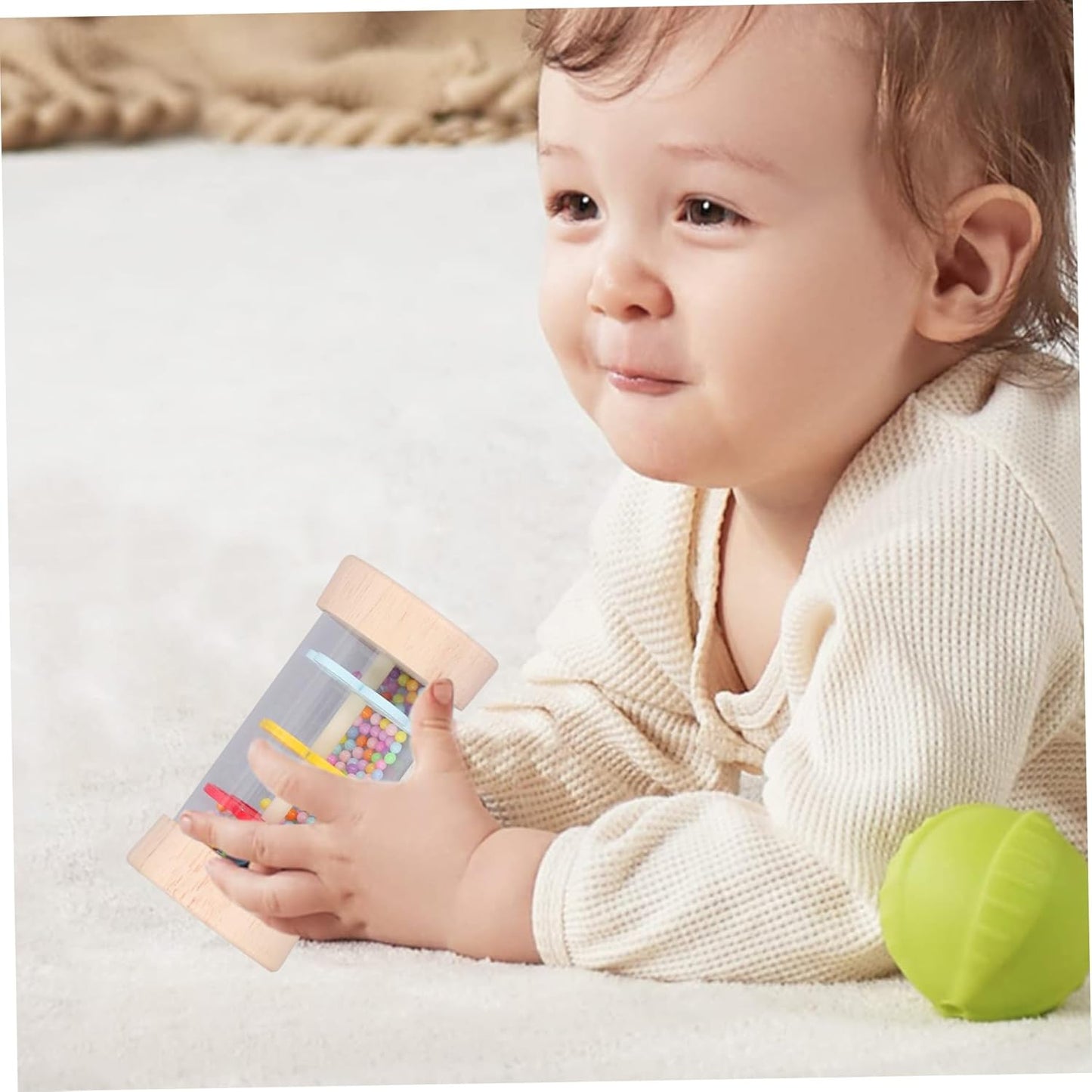 Rainmaker Wooden Baby Rain Stick with Colorful Beads