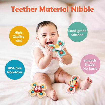 Suction Spinner Toys for Babies – Set of 3