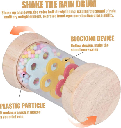 Rainmaker Wooden Baby Rain Stick with Colorful Beads