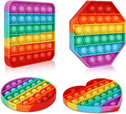 4 Pack Rainbow Pop it Fidget Toy