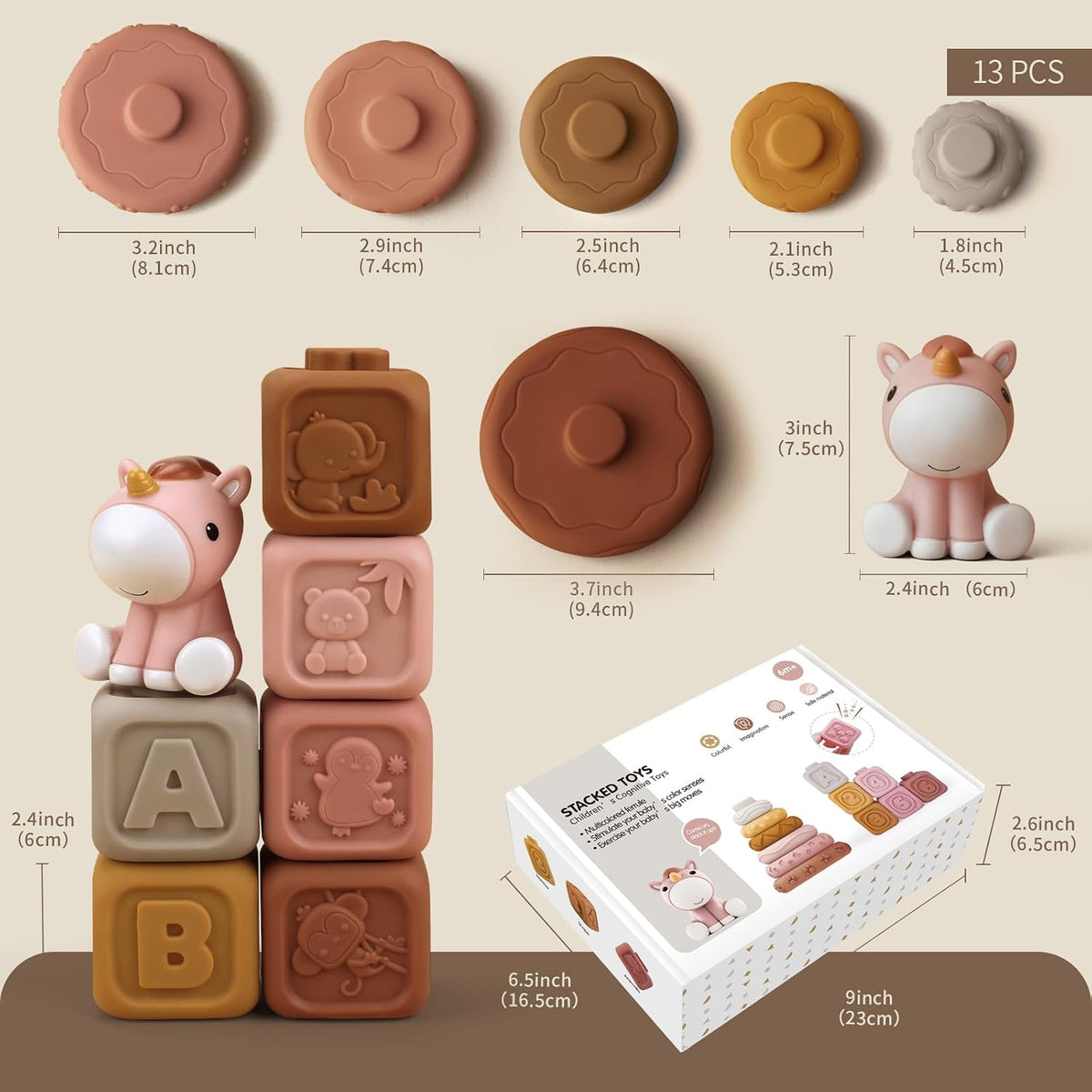 12-Pieces Soft Stacking Toy Set