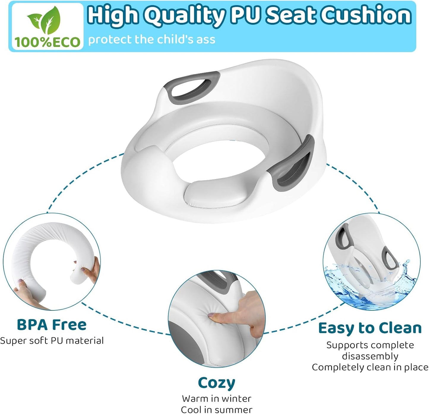 Toddler Potty Training Seat with Handles – Non-Slip