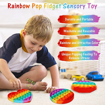 4 Pack Rainbow Pop it Fidget Toy