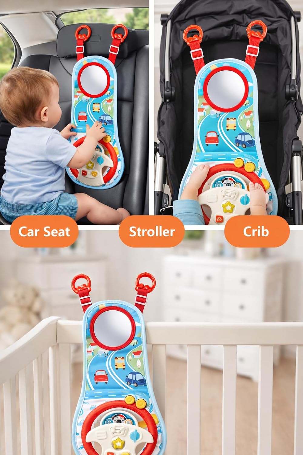Toddler Steering Wheel Toy for Car Seat