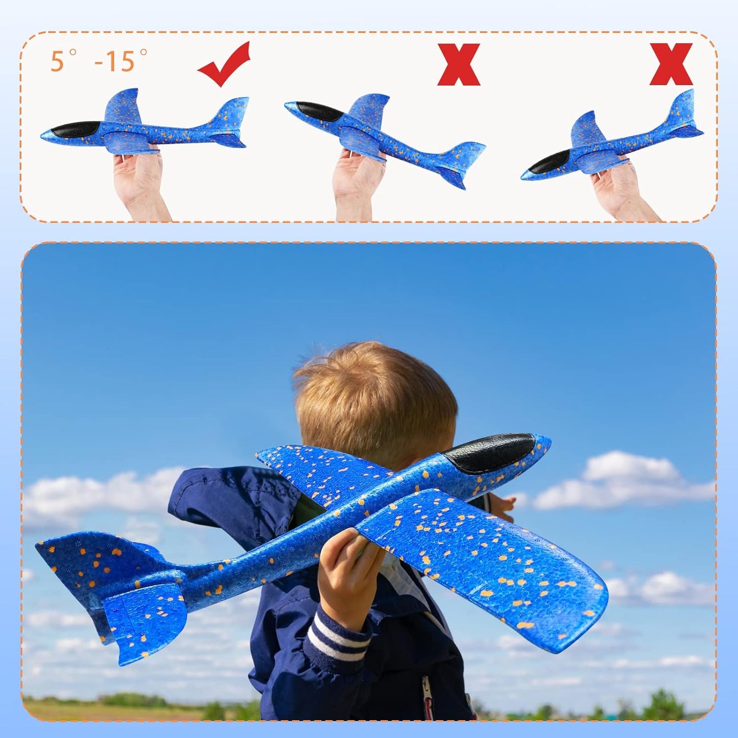 VCOSTORE Foam Airplanes for Kid Large Size