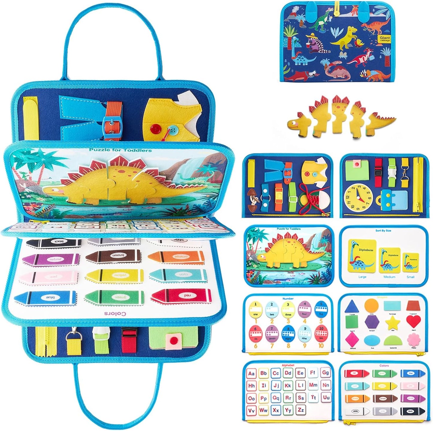 Montessori Busy Book for Toddlers - 8 Interactive Activity Pages