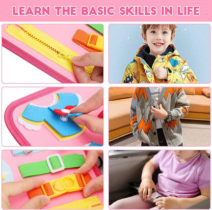 Montessori Busy Book for Toddlers - 10 Interactive Activity Pages