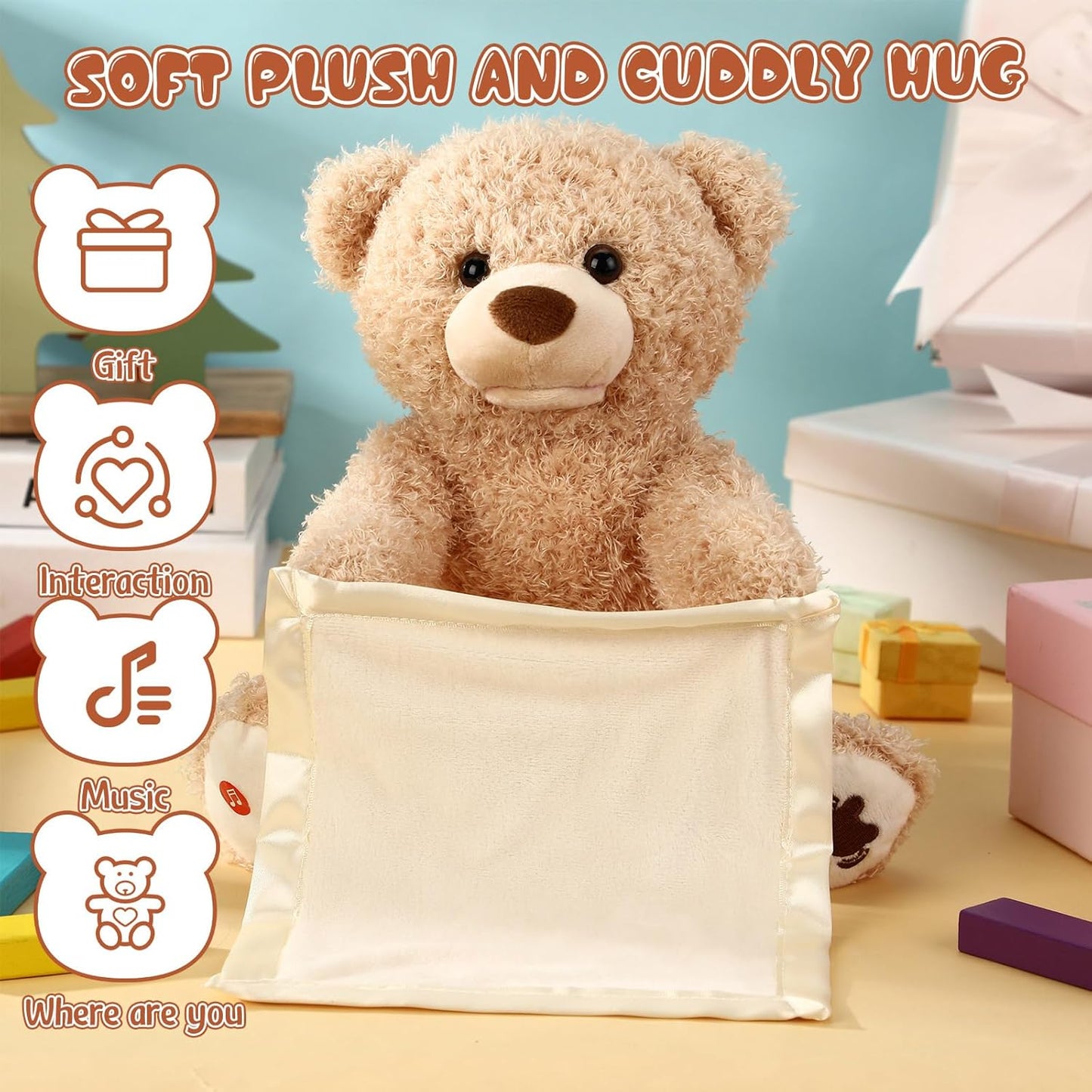 Peek A Boo Bear with Security Blanket