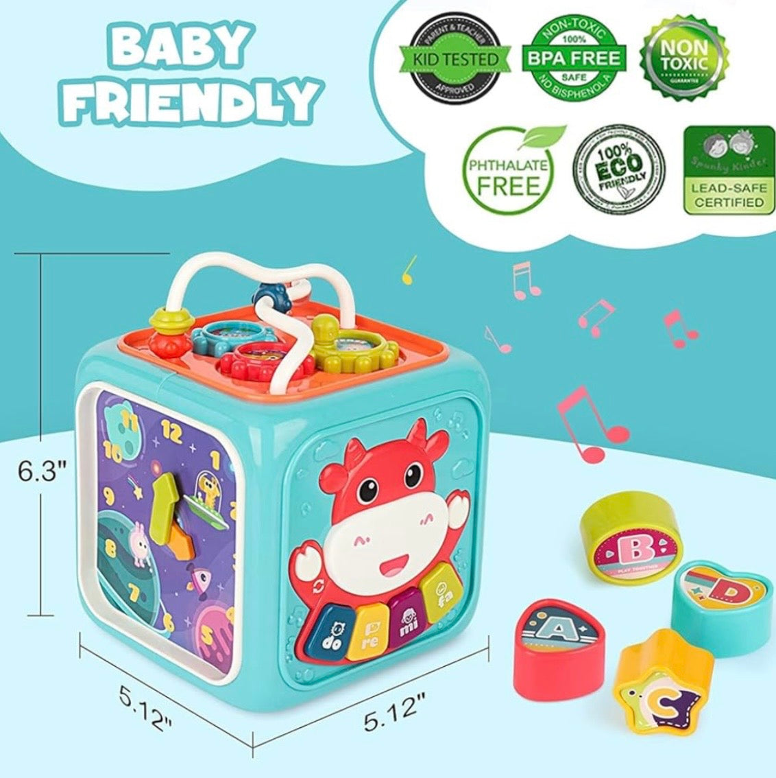 Baby Toy Activity Cube Toy for Age 1 + Year Old 6 Month Old Baby Toys