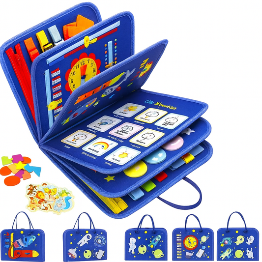 Montessori Busy Book for Toddlers - 10 Interactive Activity Pages