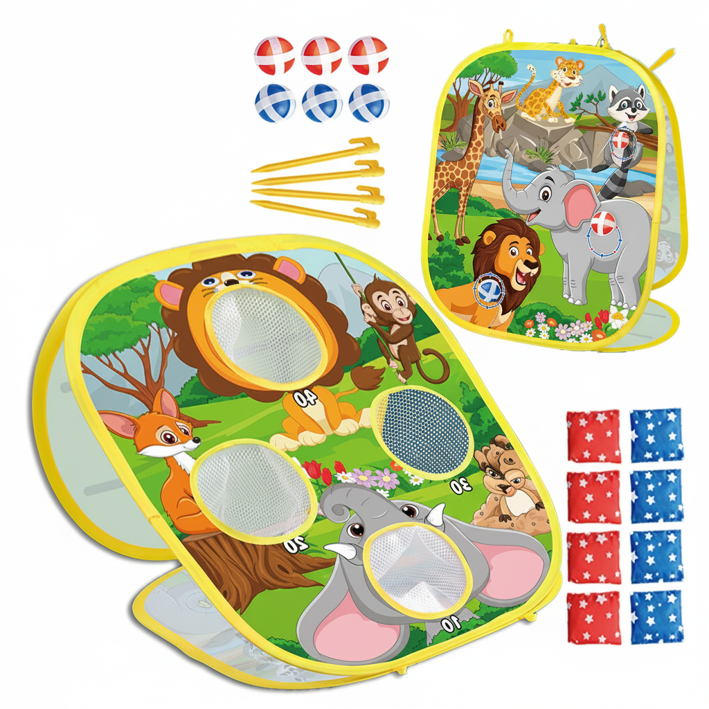 Zoo Animals Tossing Game Toy Set for Outdoor & Indoor