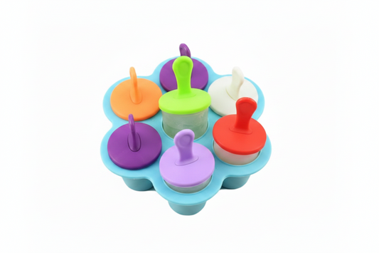 7-Cavity BPA-Free Silicone Popsicle & Ice Cream Mold Set