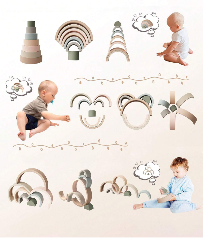 Silicone Rainbow Stacking Toy