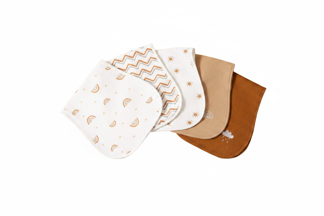 Baby Unisex Burp Cloths - Pack of 5