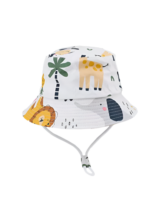Toddler Cotton Summer Hat – UV Protection with Adjustable Strap (1–2 Years)