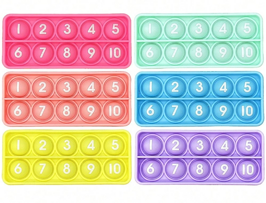 Number 1-10 Popper Fidggety Toy set of 6