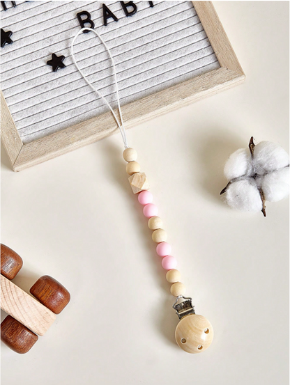 Wooden Pacifier Clip – Secure, Stylish & Baby-Safe