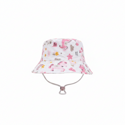 Toddler Cotton Summer Hat – UV Protection with Adjustable Strap (1–2 Years)