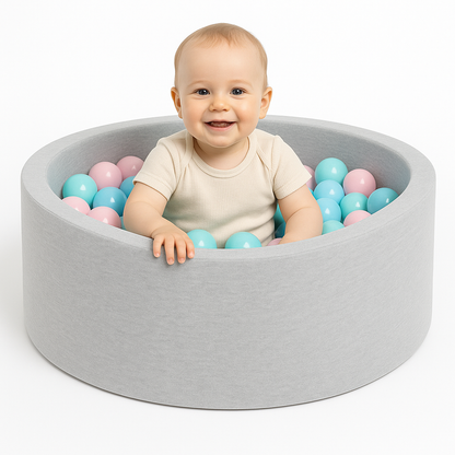 Premium Soft Foam Baby Ball Pit with 200 Pastel Balls