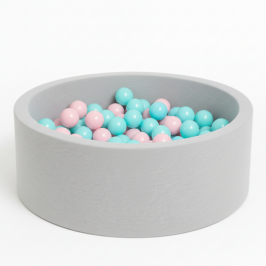 Soft Foam Baby Ball Pit with 200 Pastel Balls - 90*90*5 CM
