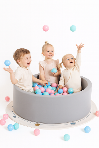 Premium Soft Foam Baby Ball Pit with 200 Pastel Balls